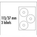 Etikety na CD 113/37 mm, A4, lesklé, bílé, 3 etikety, 10 ks
