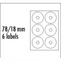 Etikety na CD 78/18 mm, A4, matné, bílé, 6 etiket, 10ks