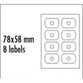 Etikety na CD 78 x 58 mm, matné, bílé, 8 etiket, CD-R card, 10ks