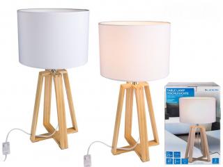 Stolní lampa s dřevěnou nohou