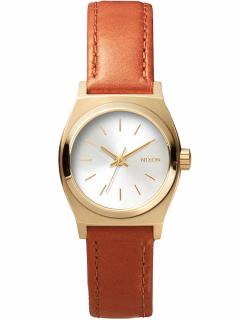 Dámské hodinky Nixon A509-1976 Small Time Teller Leather Light Gold Saddle 26mm 10ATM