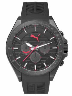 Pánské hodinky Puma PU104021001 Black Red Chrono 46mm 10ATM