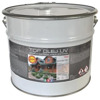 TOP olej  UV 9lt - polymerovaný (vařený) přírodní olej na dřevo, který se nemusí tónovat, vytváří odolný lakový film a nemusí se stírat, neobsahuje alkydy a tedy se neodlupuje