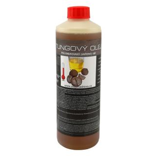 Tungový olej vařený (polymerovaný) 0,5lt - nejodolnější a nejlépe schnoucí čistý přírodní rostlinný olej na dřevo