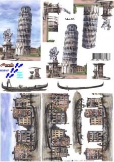 3D papíry - Benátky a Pisa