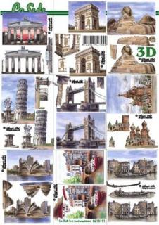 3D papíry - Mix města 9 obrázků mini