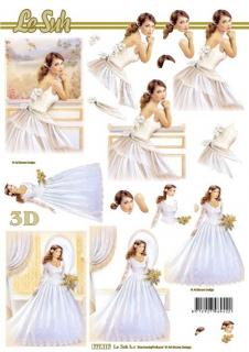 3D papíry - Svatební - nevěsta
