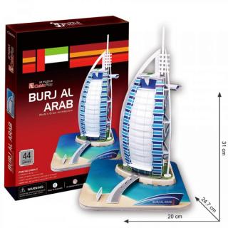 3D prostorové puzzle - Burj Al Arab - 44 dílků