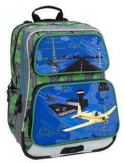 Bagmaster školní batoh GALAXY 6 C BLUE/GREEN/YELLOW - Letadlo