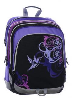 Bagmaster Školní batoh S1A 0115 B kolibřík BLACK/VIOLET
