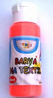 Barva na textil 60ml - fluorescent červená (f. red)