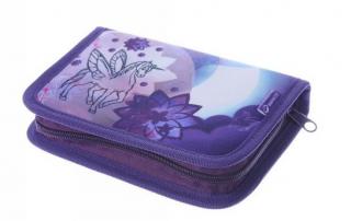 CASE G0115 C školní penál VIOLET/BLACK - Jednorožec