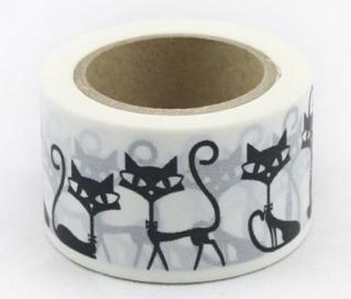Dekorační lepicí páska - WASHI pásky Kočky