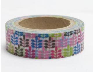 Dekorační lepicí páska - WASHI tape-1ks barevné přesličky