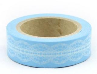 Dekorační lepicí páska - WASHI tape-1ks bordura ve světle modré