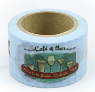 Dekorační lepicí páska - WASHI tape-1ks Café a Bar