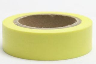Dekorační lepicí páska - WASHI tape-1ks citronově žlutá