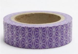Dekorační lepicí páska - WASHI tape-1ks fialová pavučina