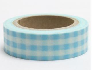 Dekorační lepicí páska - WASHI tape-1ks kanafas bledě modrý