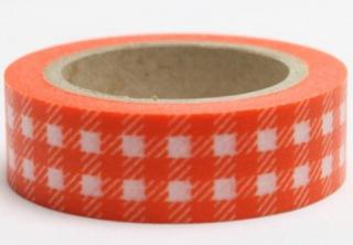 Dekorační lepicí páska - WASHI tape-1ks kanafas oranžový