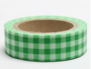 Dekorační lepicí páska - WASHI tape-1ks kanafas zelený