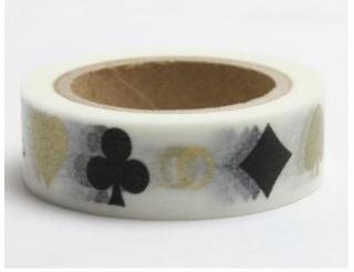 Dekorační lepicí páska - WASHI tape-1ks karty zlaté