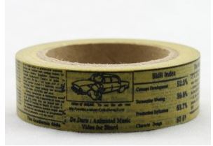 Dekorační lepicí páska - WASHI tape-1ks noviny