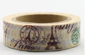 Dekorační lepicí páska - WASHI tape-1ks Paris, Eiffelovka