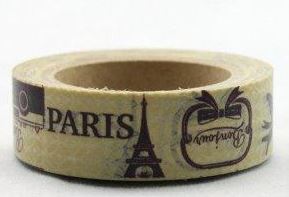 Dekorační lepicí páska - WASHI tape-1ks Paris, Eiffelovka, deštník