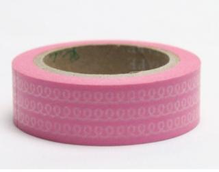 Dekorační lepicí páska - WASHI tape-1ks pletení v růžovém