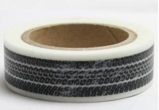 Dekorační lepící páska - WASHI tape-1ks pneumatika černá