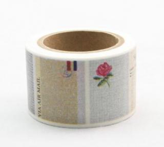 Dekorační lepicí páska - WASHI tape-1ks popisky růže