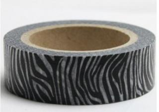 Dekorační lepicí páska - WASHI tape-1ks safari zebra