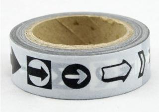 Dekorační lepicí páska - WASHI tape-1ks šipky různé