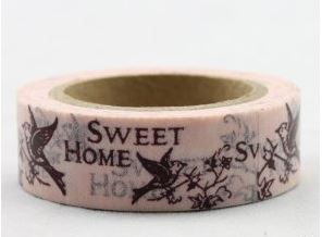 Dekorační lepicí páska - WASHI tape-1ks Sweet Home, ptáci