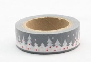 Dekorační lepicí páska - WASHI tape-1ks vánoční les