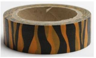 Dekorační lepicí páska - WASHI tape-1ks - zebra oranžová