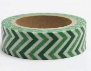 Dekorační lepicí páska - WASHI tape-1ks zelená zetka