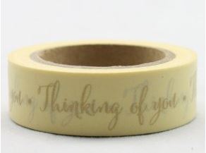 Dekorační lepicí páska - WASHI tape-1ks zlatá Thinking of You