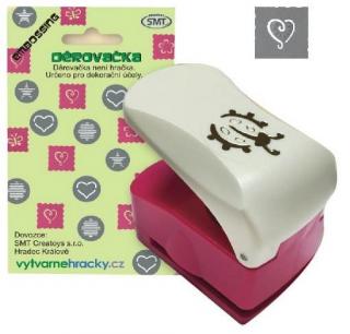 Děrovačka s embossing efektem 25 mm - srdce