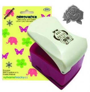 Děrovačka s embossing efektem 32 mm - květ růže