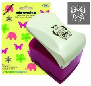 Děrovačka s embossing efektem 32 mm - motýl