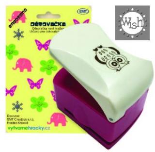 Děrovačka s embossing efektem 32 mm - nápis WISH