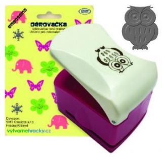 Děrovačka s embossing efektem 32 mm - sova