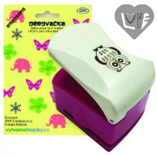 Děrovačka s embossing efektem 32 mm - srdce s LOVE 2