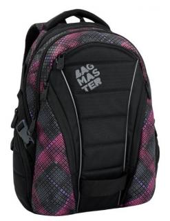 Dívčí studentský batoh do školy Bagmaster BAG 6 E BLACK/PINK/VIOLET