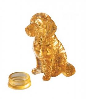 Hlavolam - Puzzle 3D Pes - Dog + Bowl gold