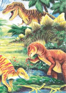 Malování podle čísel PASTELKAMI - Dinosauři