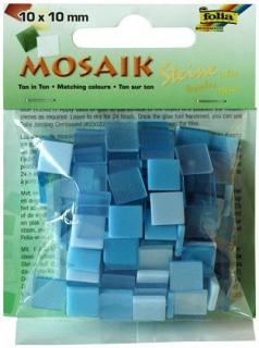 Mozaika pryskyřicová 10x10mm - modrý mix