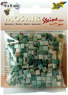 Mozaika pryskyřicová 5x5mm - zelený mramor